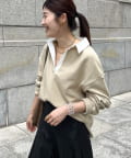 DOUDOU(ドゥドゥ) 【7/25～3日間限定 予約10％OFF】【こっち 企画】シャツ襟ラガースウエットトップス