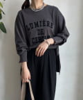 tシャツ LUMIEREドルマンフロッキーロンTEE レディース DouDou tシャツ LUMIEREドルマンフロッキーロンTEE レディース