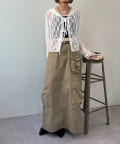 w closet(ダブルクローゼット) 【25AW】【ポケット付き】マルチポケットカーゴスカート