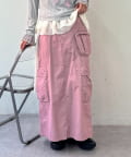 w closet(ダブルクローゼット) 【25AW】【ポケット付き】マルチポケットカーゴスカート