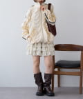 w closet(ダブルクローゼット) 【25AW】リボンラインZIPブルゾン