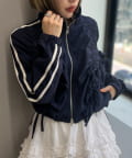 w closet(ダブルクローゼット) 【25AW】リボンラインZIPブルゾン