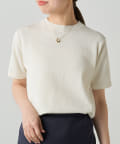 【Loungedress】ハーフスリーブニットプルオーバー　ベージュ パル PAL 【Loungedress】ハーフスリーブニットプルオーバー