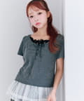 OLIVE des OLIVE(オリーブ デ オリーブ) レイヤード風ヘンリーネックシャツ