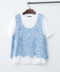NICE CLAUP / OLIVE des OLIVE OUTLET(ナイスクラップ  / オリーブ デ オリーブ アウトレット) ２枚セット【RMAF】かぎ針ベスト+Tシャツ