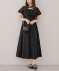 NICE CLAUP / OLIVE des OLIVE OUTLET(ナイスクラップ  / オリーブ デ オリーブ アウトレット) 【RMAF】ホルター付き袖バルーンワンピ