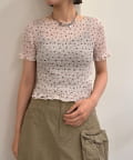 w closet(ダブルクローゼット) 【25AW】シャーリング柄アソートT
