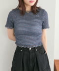 w closet(ダブルクローゼット) 【25AW】シャーリング柄アソートT
