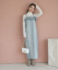 La boutique BonBon(ラブティックボンボン) パール付きデニムキャミワンピース