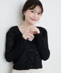 natural couture(ナチュラルクチュール) 針抜きリブVネックシアーカーディガン