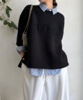 DOUDOU(ドゥドゥ) 【WEB限定】ロゴサガラ刺繍ダンボールプルオーバー
