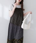 natural couture(ナチュラルクチュール) 【WEB限定】プレイフルパッチワークティアードキャミワンピース