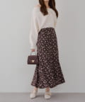 NICE CLAUP / OLIVE des OLIVE OUTLET(ナイスクラップ  / オリーブ デ オリーブ アウトレット) 愛されアイテム【RMAF】小花プリントマーメイドスカート