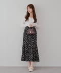 NICE CLAUP / OLIVE des OLIVE OUTLET(ナイスクラップ  / オリーブ デ オリーブ アウトレット) 愛されアイテム【RMAF】小花プリントマーメイドスカート