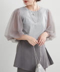 NICE CLAUP / OLIVE des OLIVE OUTLET(ナイスクラップ  / オリーブ デ オリーブ アウトレット) 【RMAF】袖チュールTシャツ