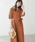 NICE CLAUP / OLIVE des OLIVE OUTLET(ナイスクラップ  / オリーブ デ オリーブ アウトレット) 【natural couture】カシュクールランタンワンピース
