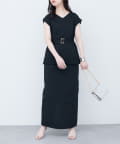 NICE CLAUP / OLIVE des OLIVE OUTLET(ナイスクラップ  / オリーブ デ オリーブ アウトレット) 【natural couture】セットアップ対応べっこうベルト付きニット