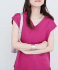 NICE CLAUP / OLIVE des OLIVE OUTLET(ナイスクラップ  / オリーブ デ オリーブ アウトレット) 【natural couture】セットアップ対応Ｖネックシンプルニット