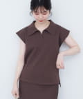 NICE CLAUP / OLIVE des OLIVE OUTLET(ナイスクラップ  / オリーブ デ オリーブ アウトレット) 【natural couture】セットアップ対応ニットポロトップス