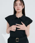 NICE CLAUP / OLIVE des OLIVE OUTLET(ナイスクラップ  / オリーブ デ オリーブ アウトレット) 【natural couture】セットアップ対応ニットポロトップス