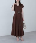 NICE CLAUP / OLIVE des OLIVE OUTLET(ナイスクラップ  / オリーブ デ オリーブ アウトレット) 【natural couture】Vネックカットソーワンピース