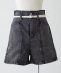 NICE CLAUP / OLIVE des OLIVE OUTLET(ナイスクラップ  / オリーブ デ オリーブ アウトレット) 【RMAF】ベルト付ショートデニムパンツ