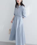 natural couture(ナチュラルクチュール) 【WEB限定】フロントZIP衿付きワンピース