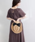 natural couture(ナチュラルクチュール) 【WEB限定】フレア袖太ベルトワンピース