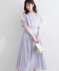 natural couture(ナチュラルクチュール) フレア袖Vネックワンピース