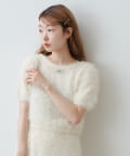 Kastane(カスタネ) 【7.19(土)12:00発売/2025AW/セットアップ対応/前後2WAY】シャギー半袖カーディガン