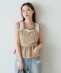 Kastane(カスタネ) 【7.19(土)12:00発売/2025AW】配色パイピングアメスリタンク