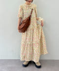 w closet(ダブルクローゼット) 【25AW】【セットアイテム】衿付き柄アソートワンピース