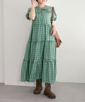 w closet(ダブルクローゼット) 【25AW】【セットアイテム】衿付き柄アソートワンピース