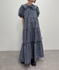 w closet(ダブルクローゼット) 【25AW】【セットアイテム】衿付き柄アソートワンピース