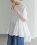 PUAL CE CIN(ピュアルセシン) 異素材切り替えTシャツ