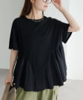 PUAL CE CIN(ピュアルセシン) 異素材切り替えTシャツ