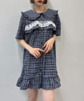 w closet(ダブルクローゼット) 【25AW】レースフリルチェックシャツ