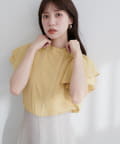 natural couture(ナチュラルクチュール) ラッフルフリルフロントアシメブラウス