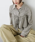 w closet(ダブルクローゼット) 【25AW/お気に入り総選挙対象アイテム】ビスチェ付きチェックシャツ