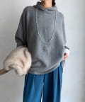 DOUDOU(ドゥドゥ) フーディーポンチョニット