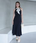 one after another NICE CLAUP(ワンアフターアナザー ナイスクラップ) 【Mode Ribbon Collection】ボウタイアメスリニットワンピ