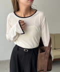 CAPRICIEUX LE'MAGE(カプリシュレマージュ) 【前後2WAY】ベロアリンガーTシャツ