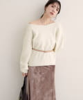 natural couture(ナチュラルクチュール) 【WEB限定】ウール混ボートネックニットプルオーバー