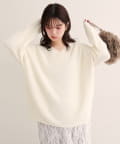 natural couture(ナチュラルクチュール) 【WEB限定】ウール混前後2WAYニットプルオーバー