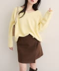 natural couture(ナチュラルクチュール) 【WEB限定】ウール混前後2WAYニットプルオーバー