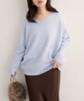 natural couture(ナチュラルクチュール) 【WEB限定】ウール混前後2WAYニットプルオーバー
