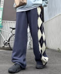 CIAOPANIC TYPY(チャオパニックティピー) 【UNISEX】アーガイルニットスウェットパンツ