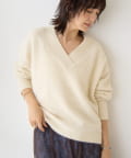 RIVE DROITE(リヴドロワ) 予約【華やかな印象に】ヘアリーヤーン深Vネックニット