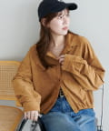 DISCOAT(ディスコート) 【WEB限定】裾ドロストスエードシャツ