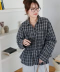 DISCOAT(ディスコート) 【WEB限定】シャーリングチェックシャツ
